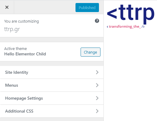 Hello Theme Customizer